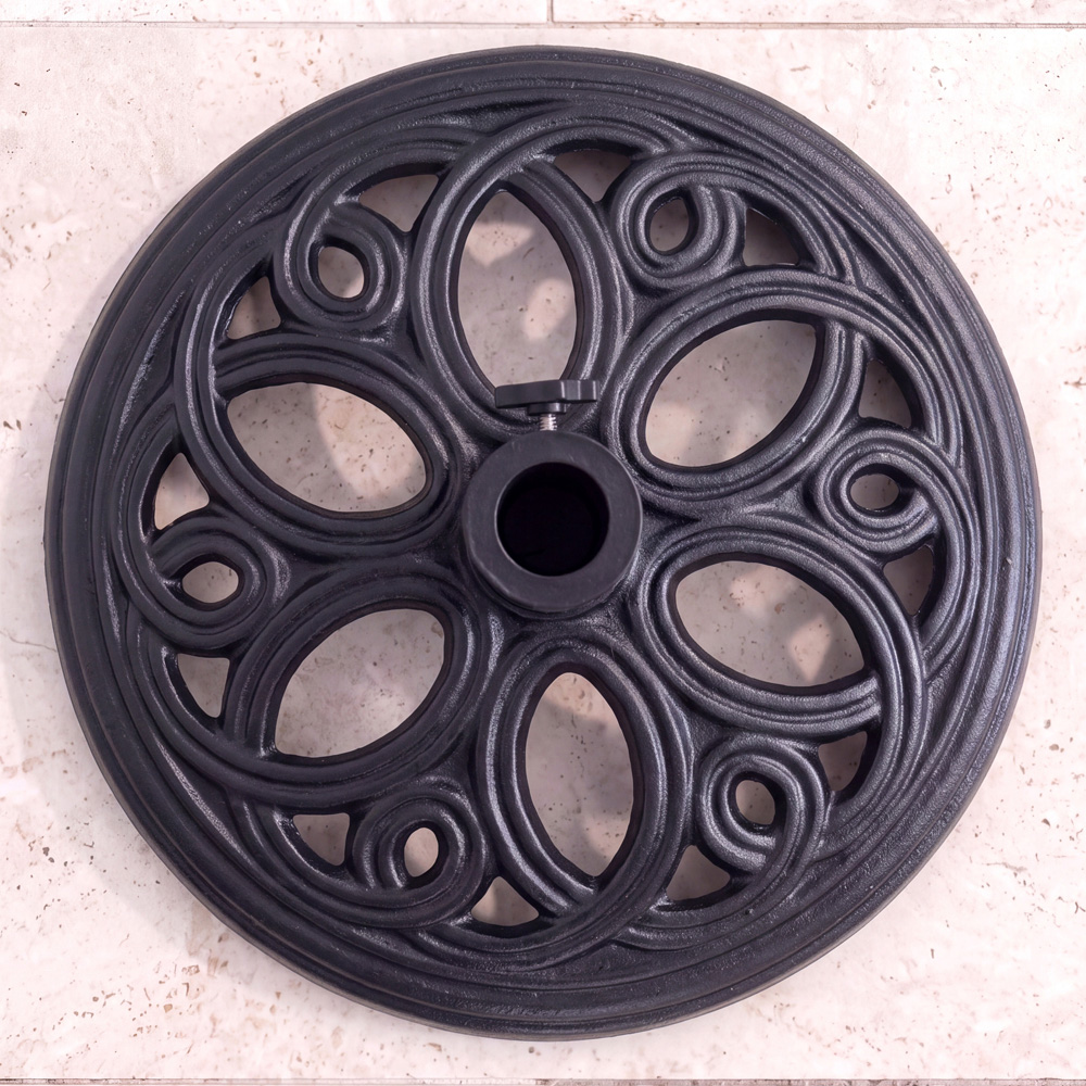 Charles Bentley Black Cast Iron Round Umbrella Base 12kg Image 5