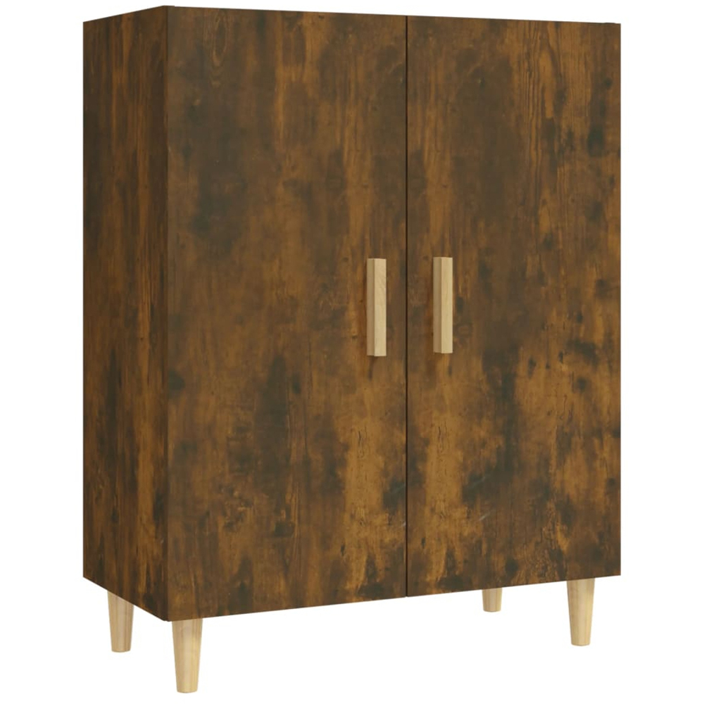 vidaXL 2 Door Smoked Oak Sideboard with Wooden Handles Image 2