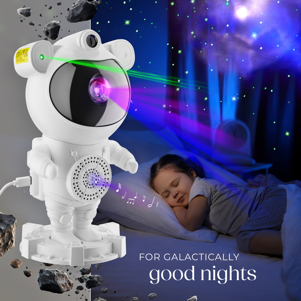tectake White LED Starry Sky Projector Astronaut with Bluetooth and Remote Control Image 8