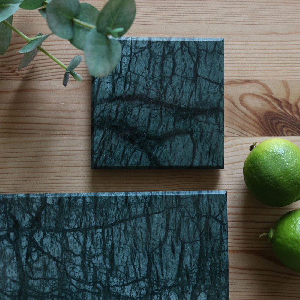 Argon Tableware Green Round Marble Placemat and Coaster Set 6 Pack Image 4