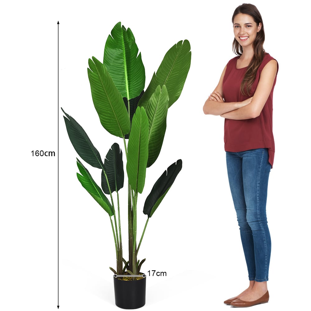 Costway Tropical Palm Tree Artificial Plant In Pot 5.2ft Image 9
