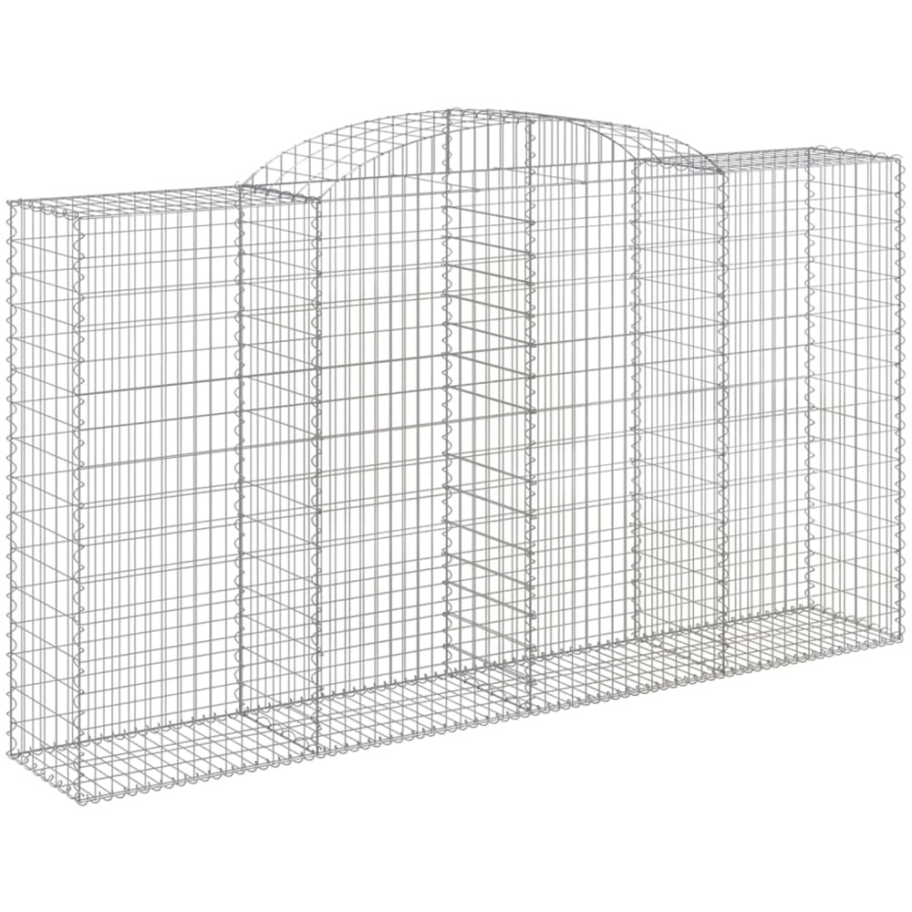 vidaXL Silver Galvanised Iron Gabion Basket 300 x 50 x 160/180cm 8 Pack Image 1