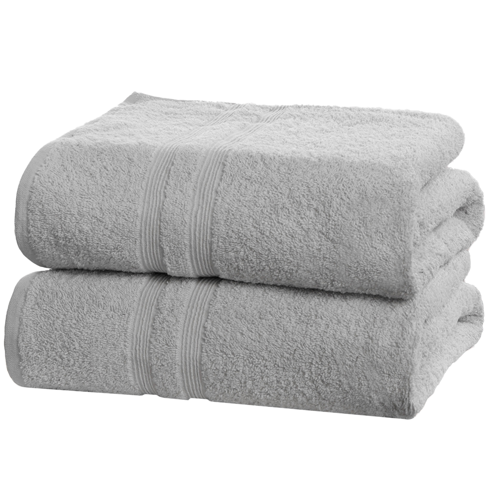 Rapport Home Camden Super Soft Combed Cotton Silver Bath Towel 2 Pack Image 1