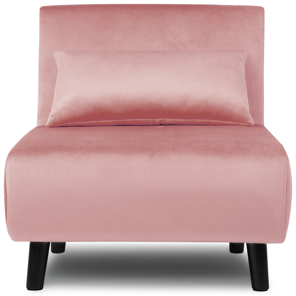 Aurora Single Sleeper Pink Velvet Sofa Bed Image 3
