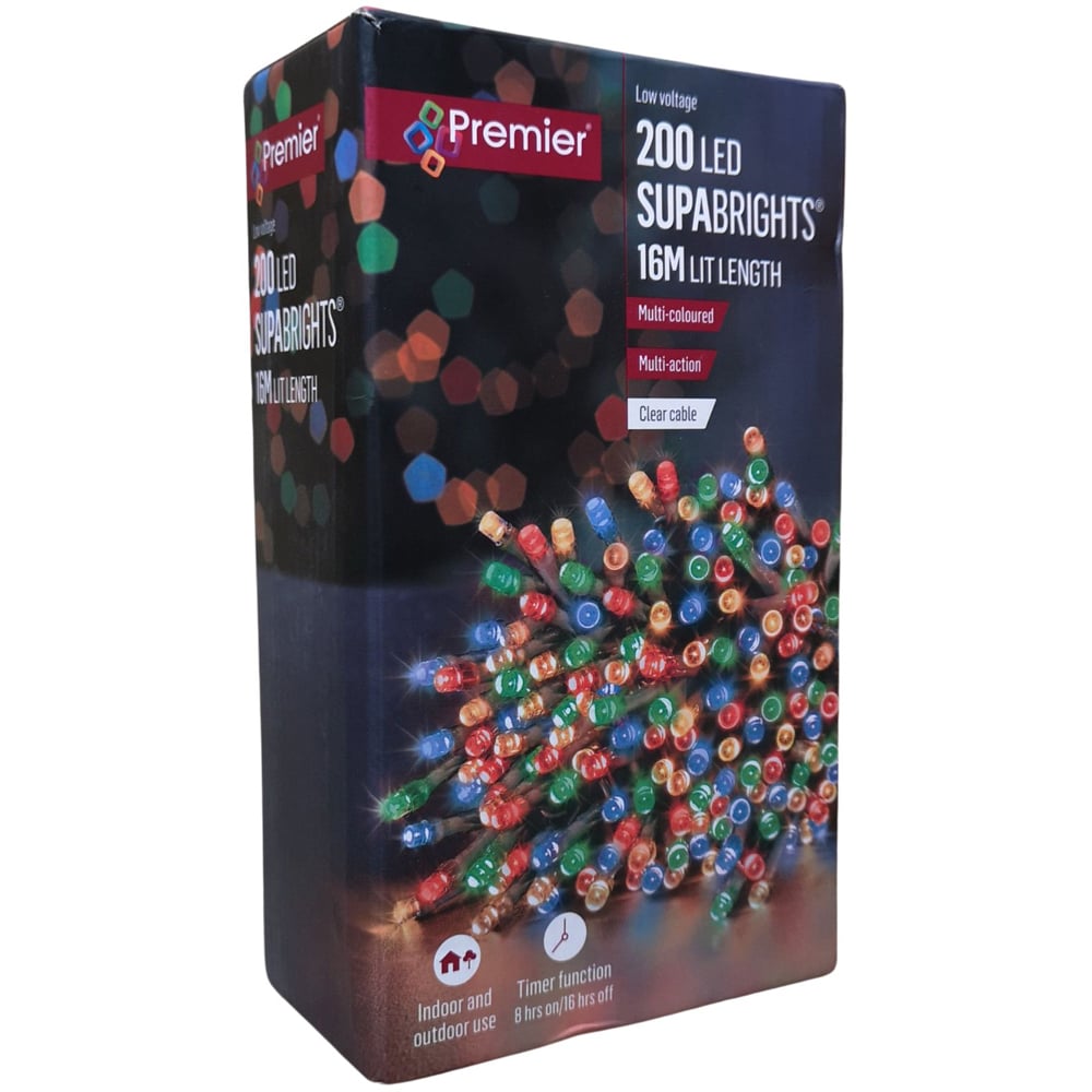 Premier 200 Multicolour LED Multi-Function Clear String Light 16m Image 2