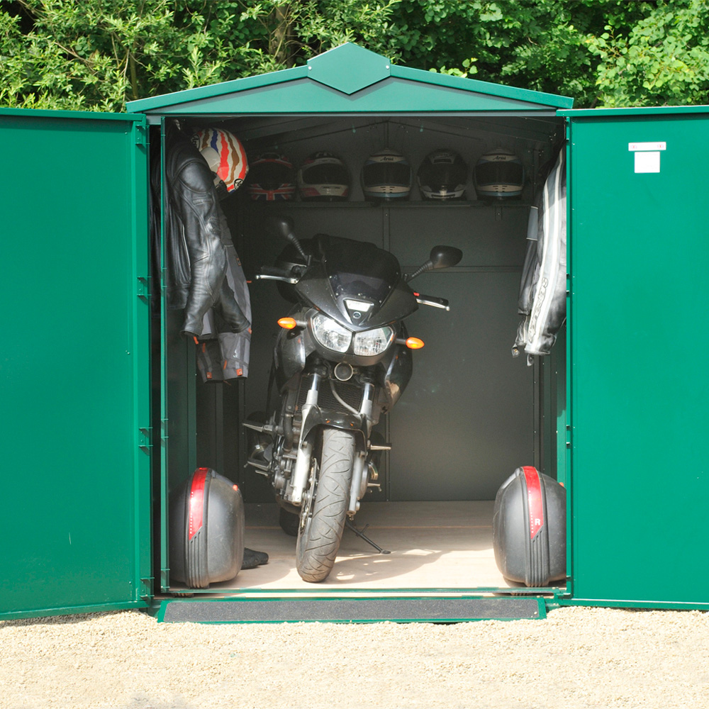 Asgard Centurion 5x 11ft Double Door Grey High Security Apex Motorcycle Garage Image 2