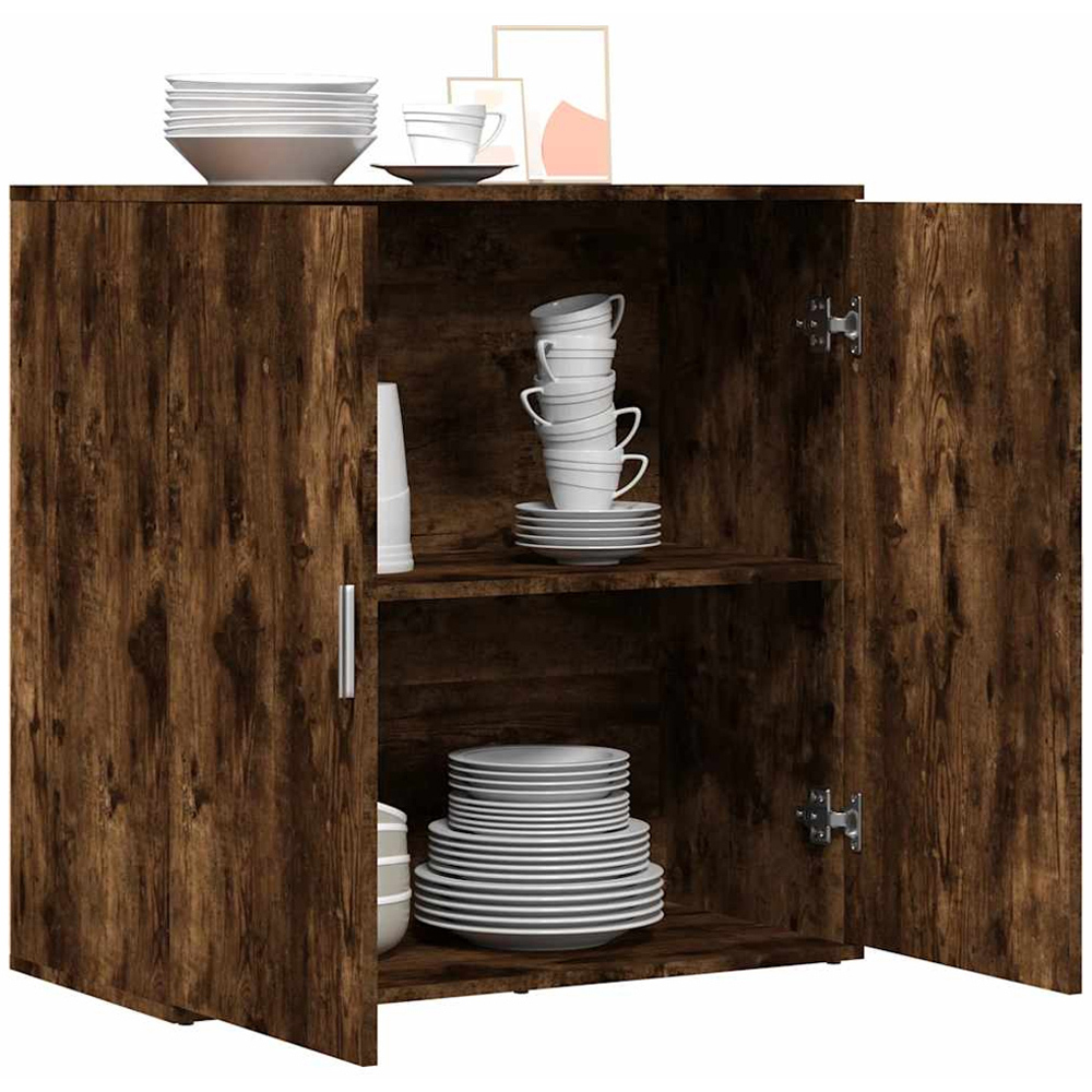 vidaXL 2 Door Smoked Oak Sideboard Image 3