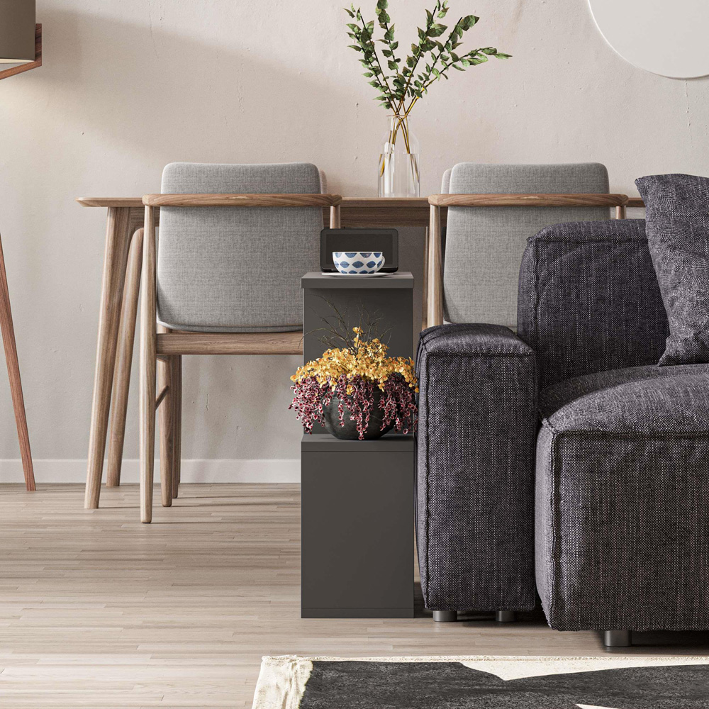 Decortie Homemania 4 Shelf Anthracite Wooden Side Table Image 4