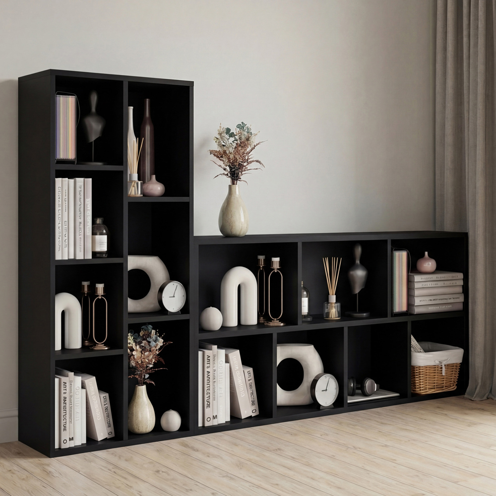 VIDA DESIGNS 7 Shelf Black Cube Storage Unit Image 4