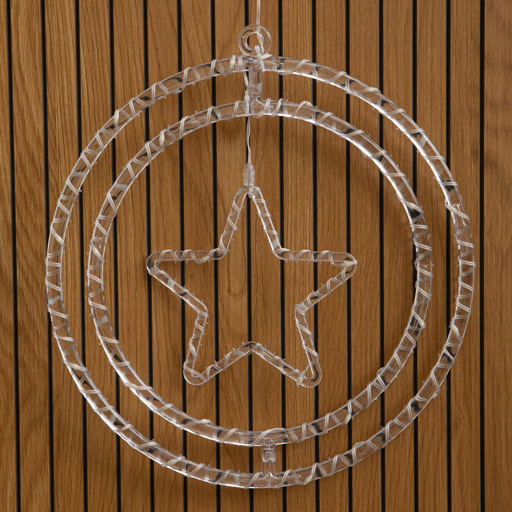 Samuel Alexander 45 Warm White LED Star Ring Hanging Christmas Decoration 34cm Image 3
