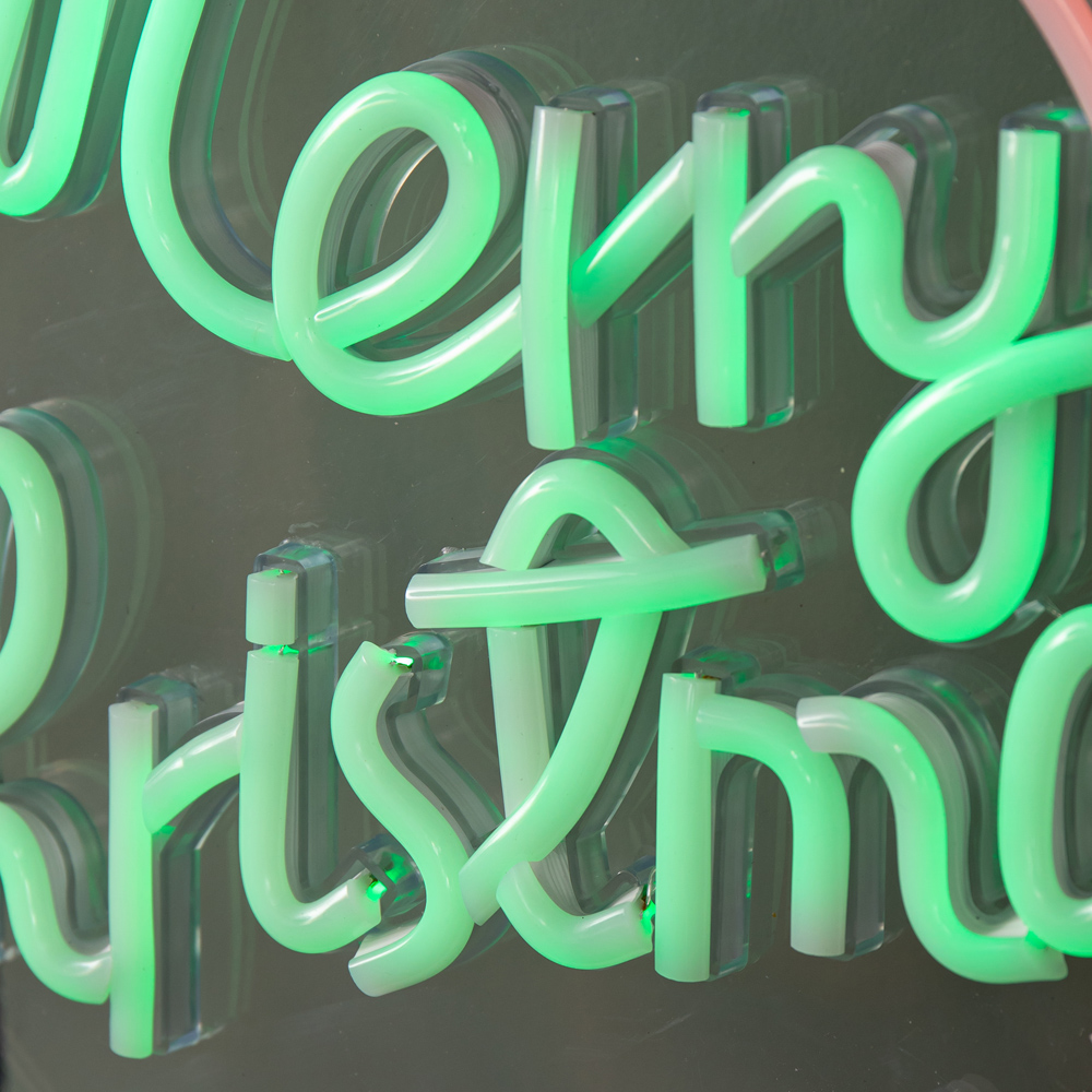 Samuel Alexander Red and Green Neon Flex Merry Christmas Light Up Decoration Image 6