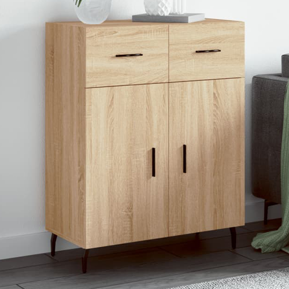 vidaXL 2 Door 2 Drawer Sonoma Oak Sideboard Image 1