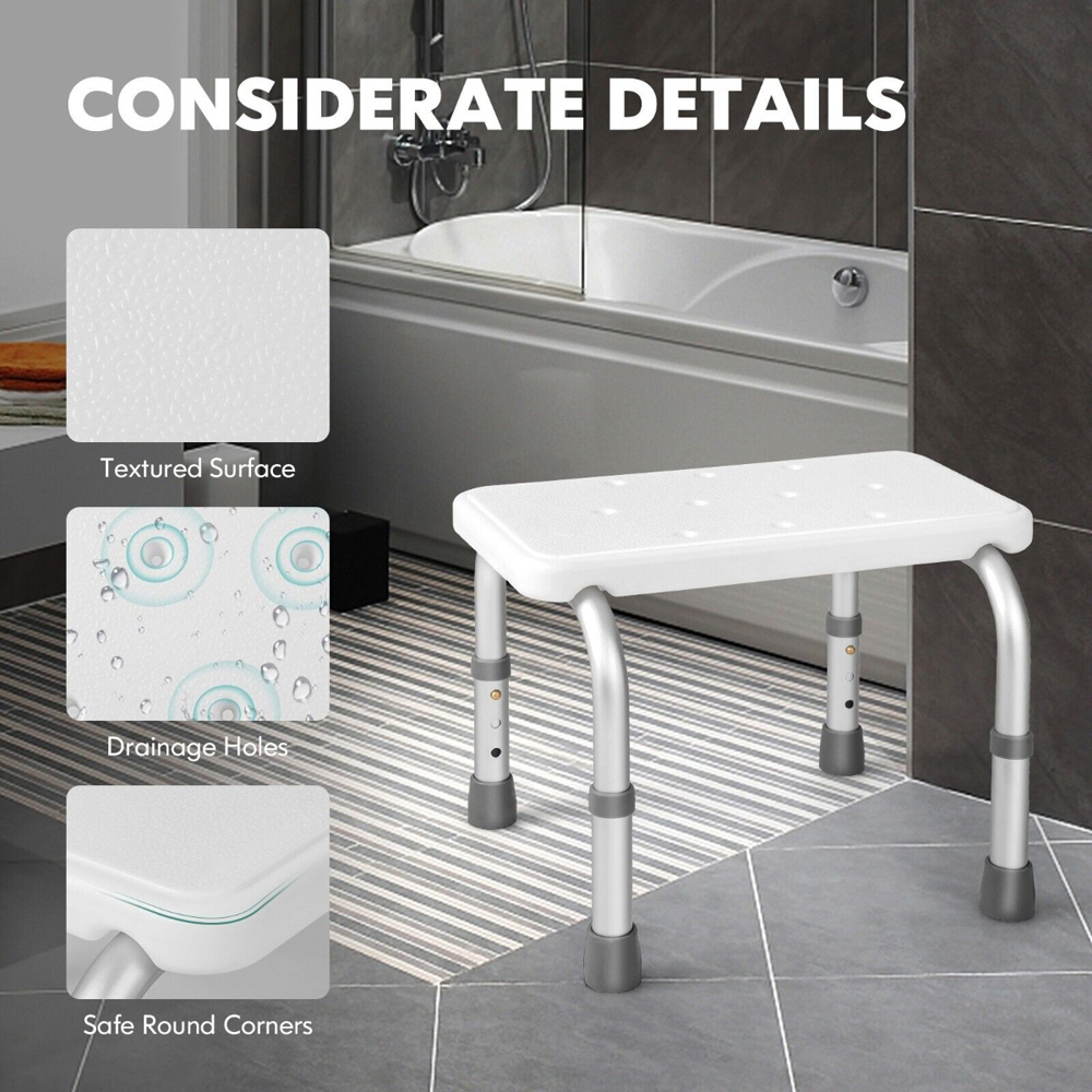 Costway Shower Bench with Anti Slip Rubber Mats Image 7