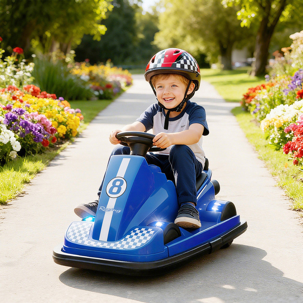Tommy Toys Kids Blue 360 Degree Rotating Electric Bumper Car with LED Image 2