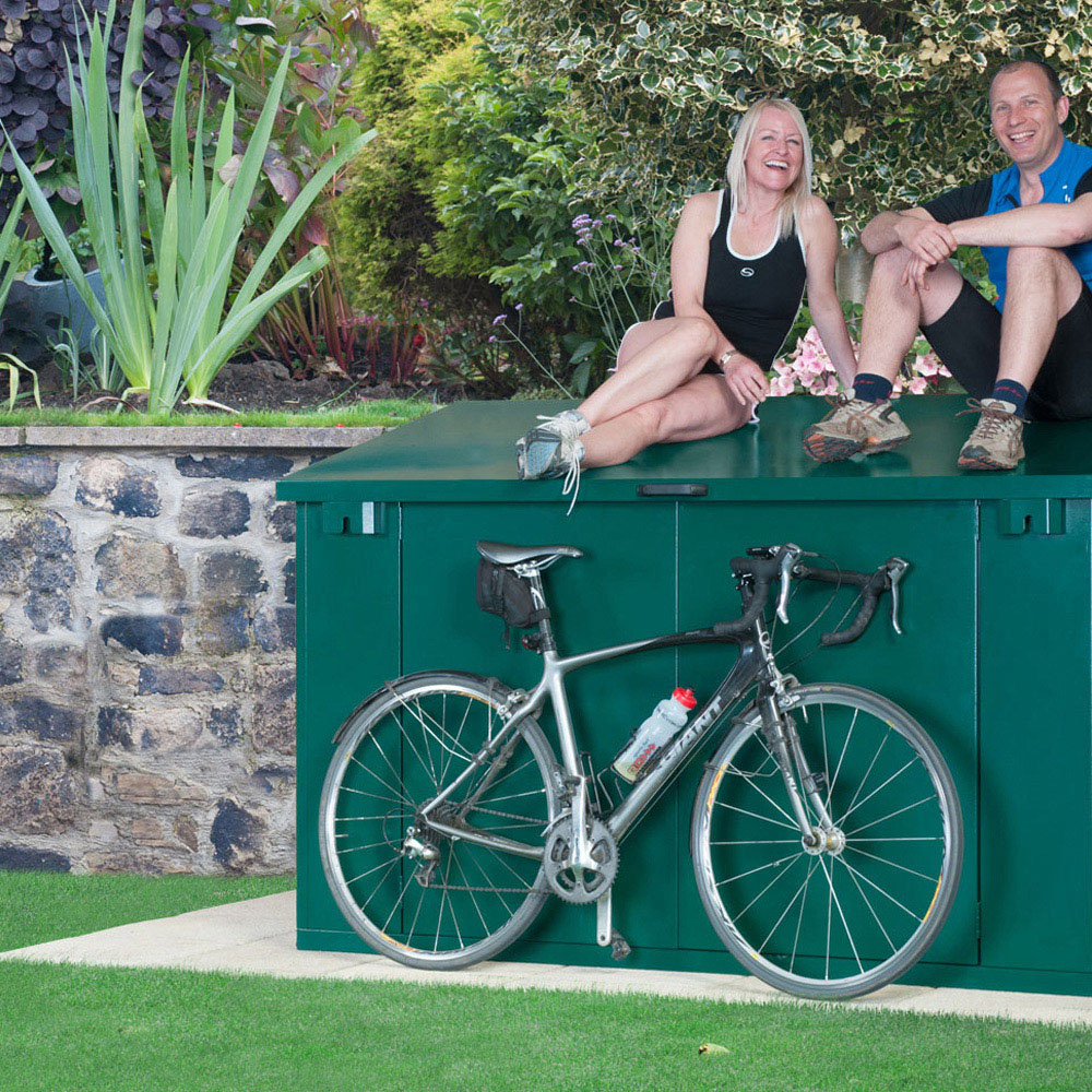 Asgard Access 7 x 4ft Double Door Green Bike Storage Shed Image 9