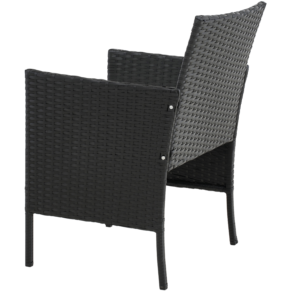 Living and Home 2 Seater PE Rattan Black Garden Bistro Set Image 3