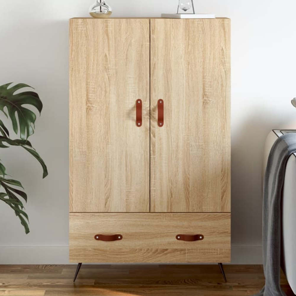vidaXL 2 Door Single Drawer Sonoma Oak Highboard Image 1