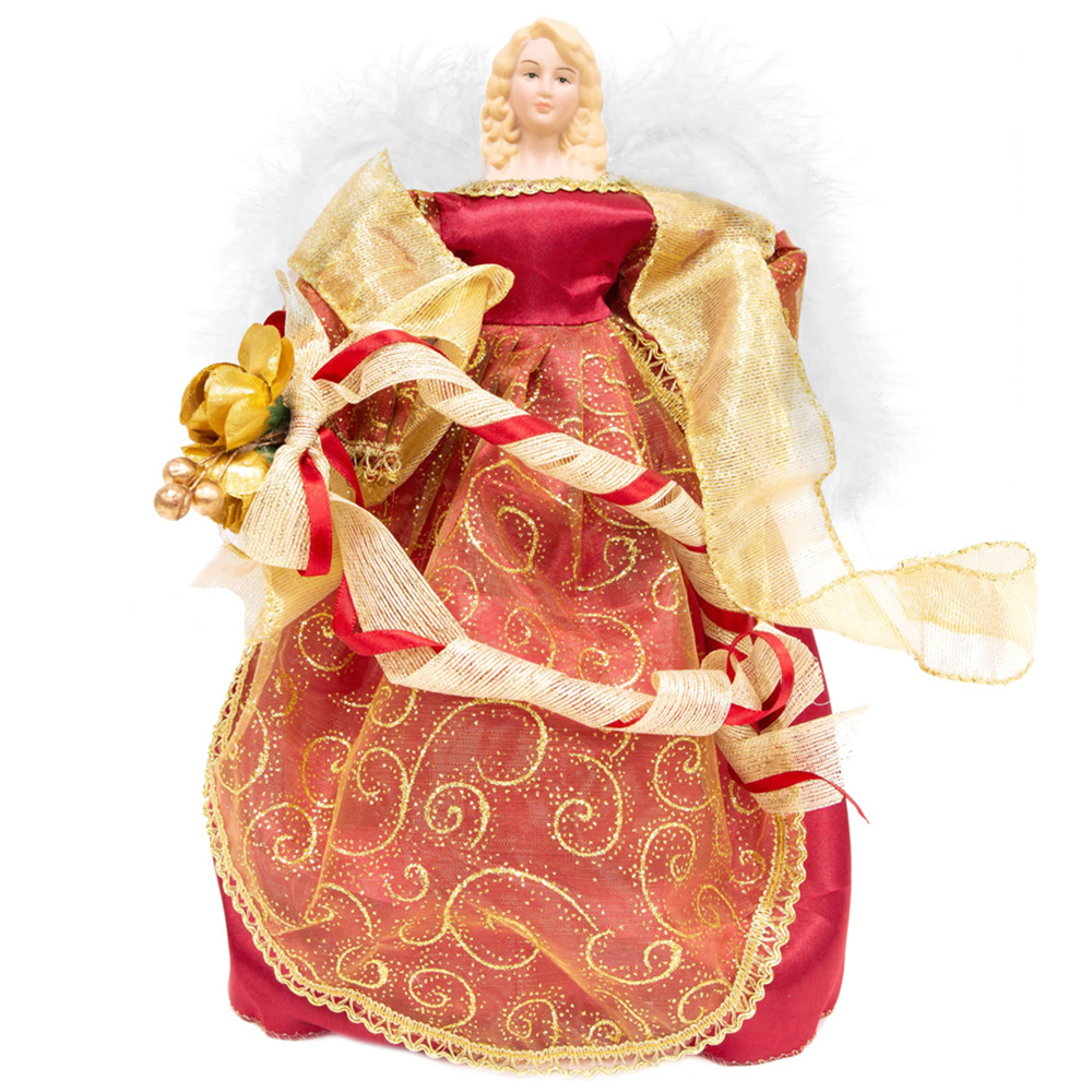 The Christmas Workshop Red Tree Top Angel 30cm Image 1