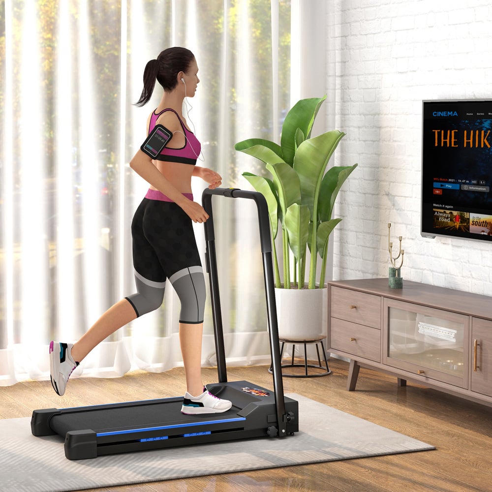 HOMCOM Blue Electrical Foldable Walking Pad with LCD Monitor Image 2