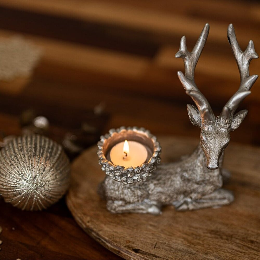 Marco Paul Resin Deer Tealight Holder 2 Pack Image 4