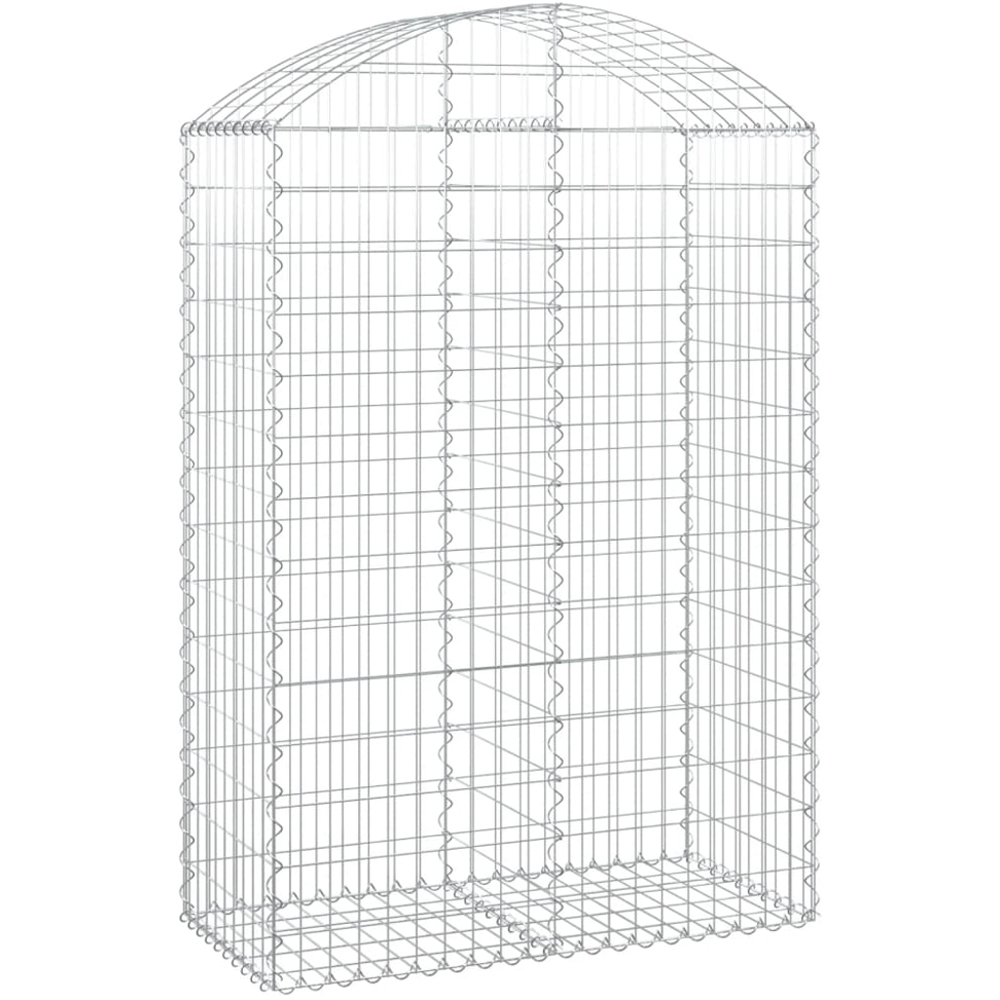 vidaXL Silver Galvanised Iron Arched Gabion Basket 100 x 50 x 140/160cm Image 1