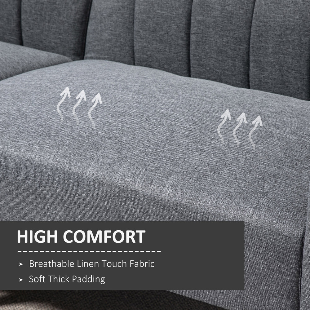 Portland 2 Seater Grey Sofa Bed Image 5
