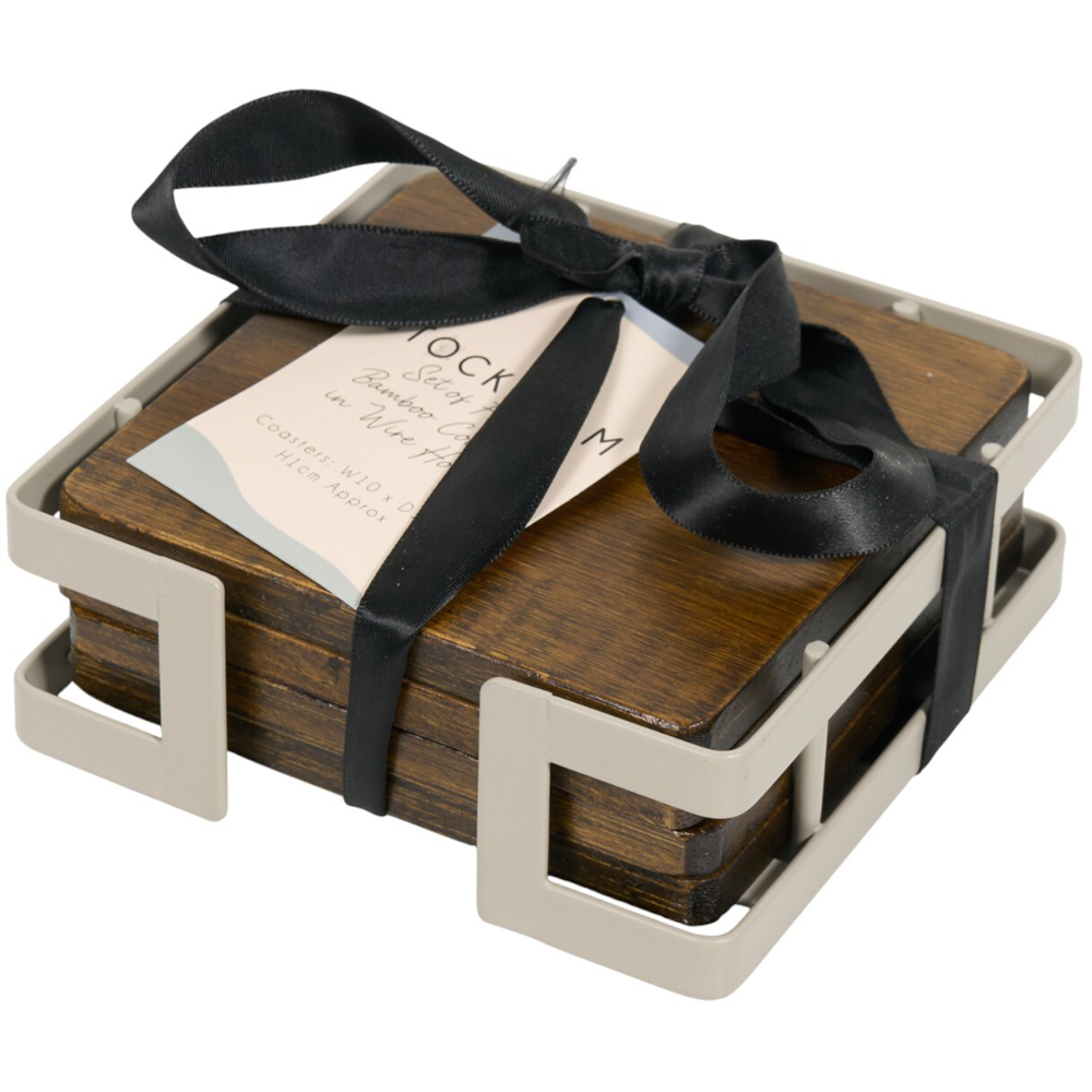 Set of 4 Stockholm Bamboo Coasters Image 4