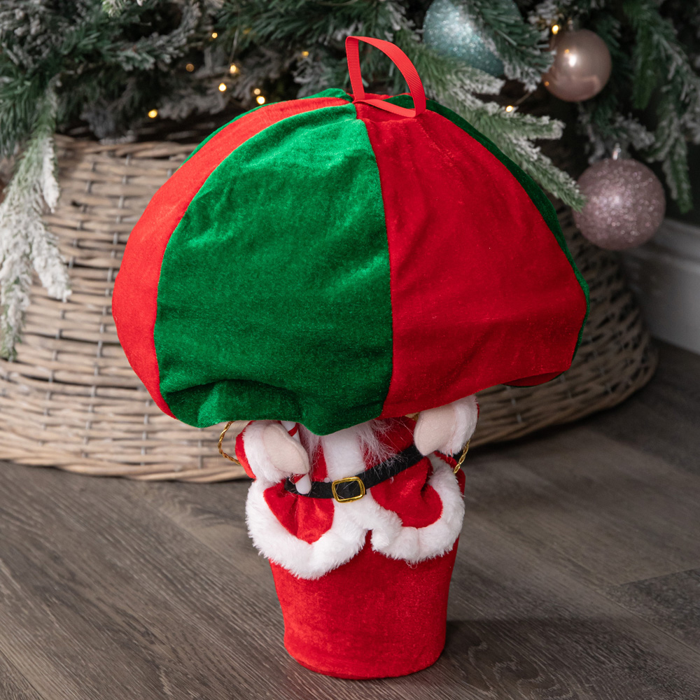Samuel Alexander Red and Green Santa's Hot Air Balloon Hanging Christmas Decoration 80cm Image 8