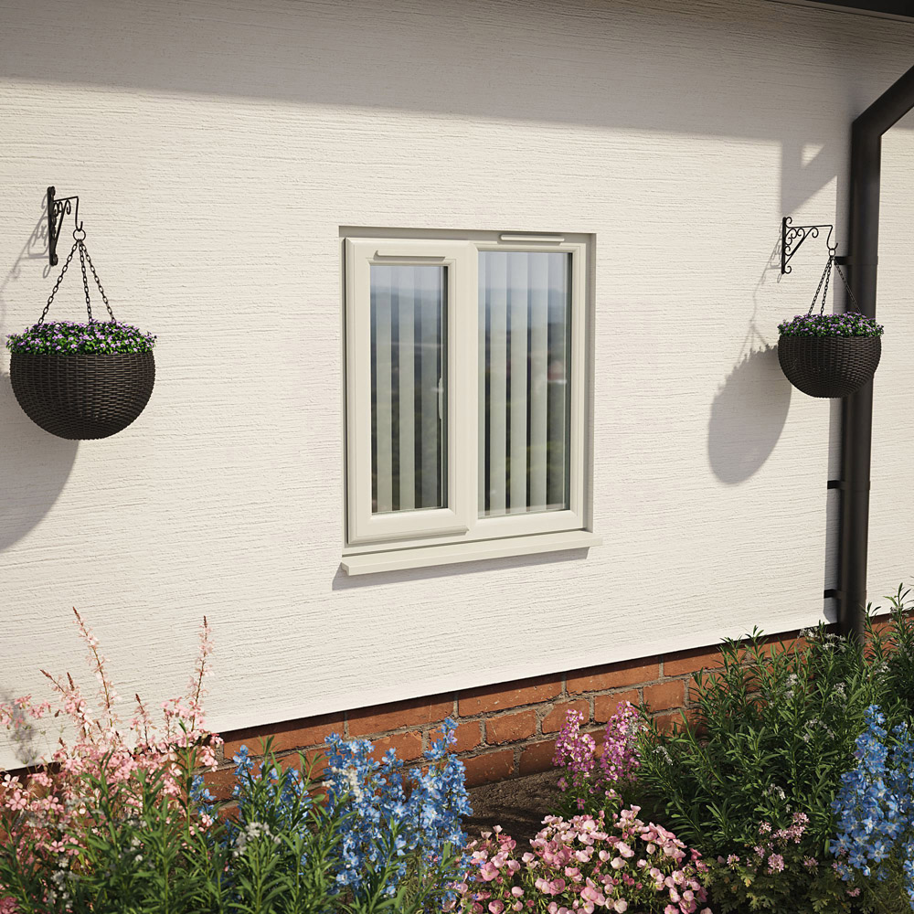 Crystal Agate and White LH Side Hung Next to a Fixed Clear Double Glazed Window 905 x 965mm Image 2