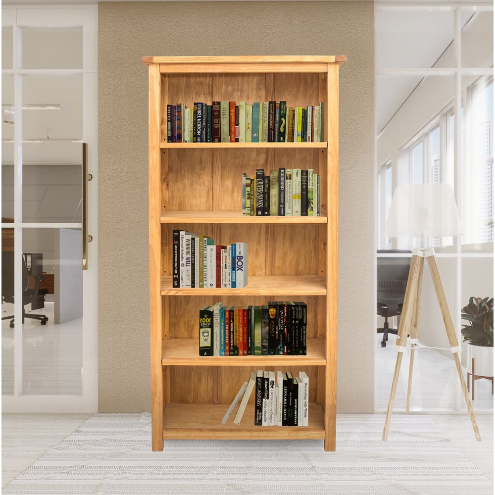 Lugo 5 Shelf Waxed Bookcase Image 7