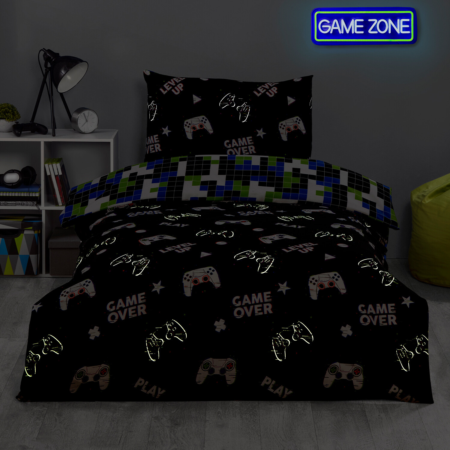 Gamer Duvet Set - Black Image 3