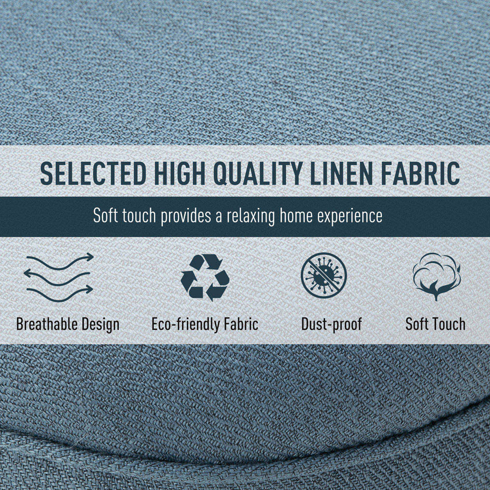 Portland Blue Tufted Accent Chair with Pillow Image 5