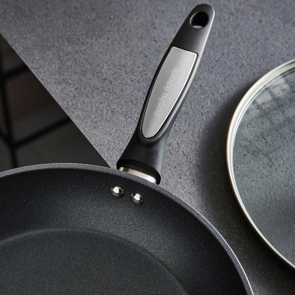 Morphy Richards 28cm Black Graphite Forged Aluminium Ceramica Lidded Frying Pan Image 5
