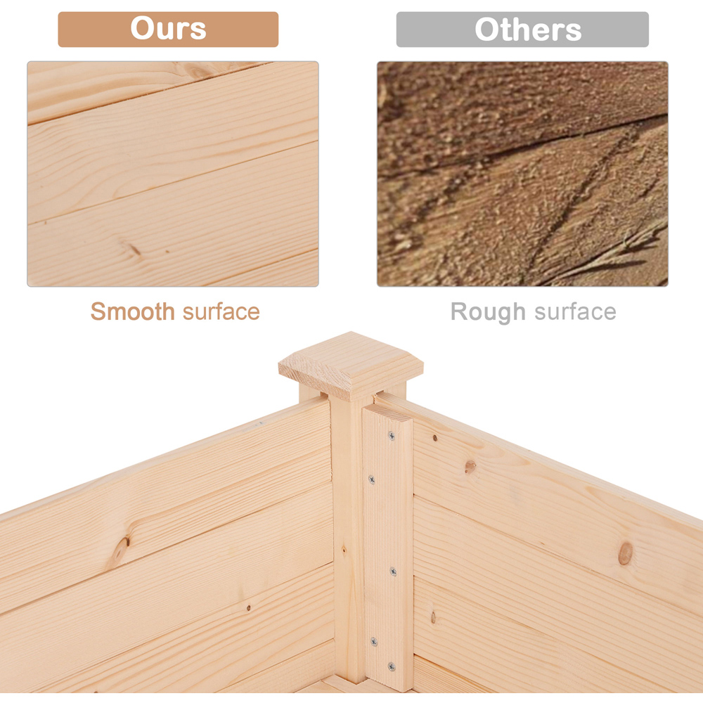 Outsunny Wooden Raised Planter Box Container 76 x 56.5 x 122.5cm Image 4