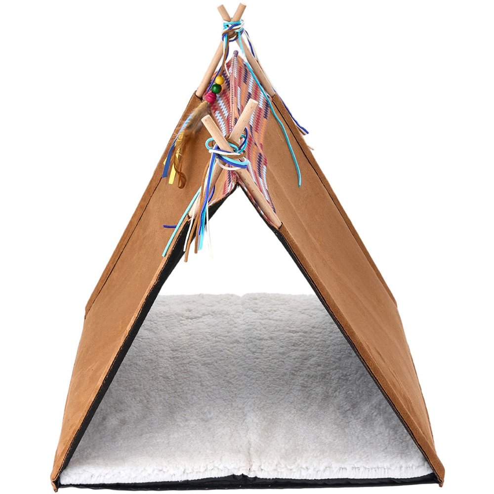 H&O Direct Pet Teepee Bed with Removable Cushion Image 1