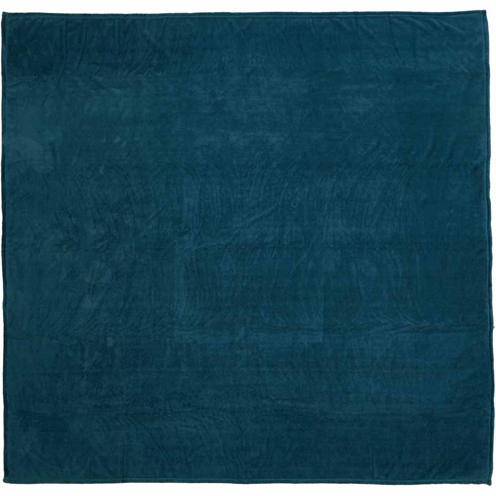 Wilko Dark Teal Supersoft Throw 200 x 200cm Wilko