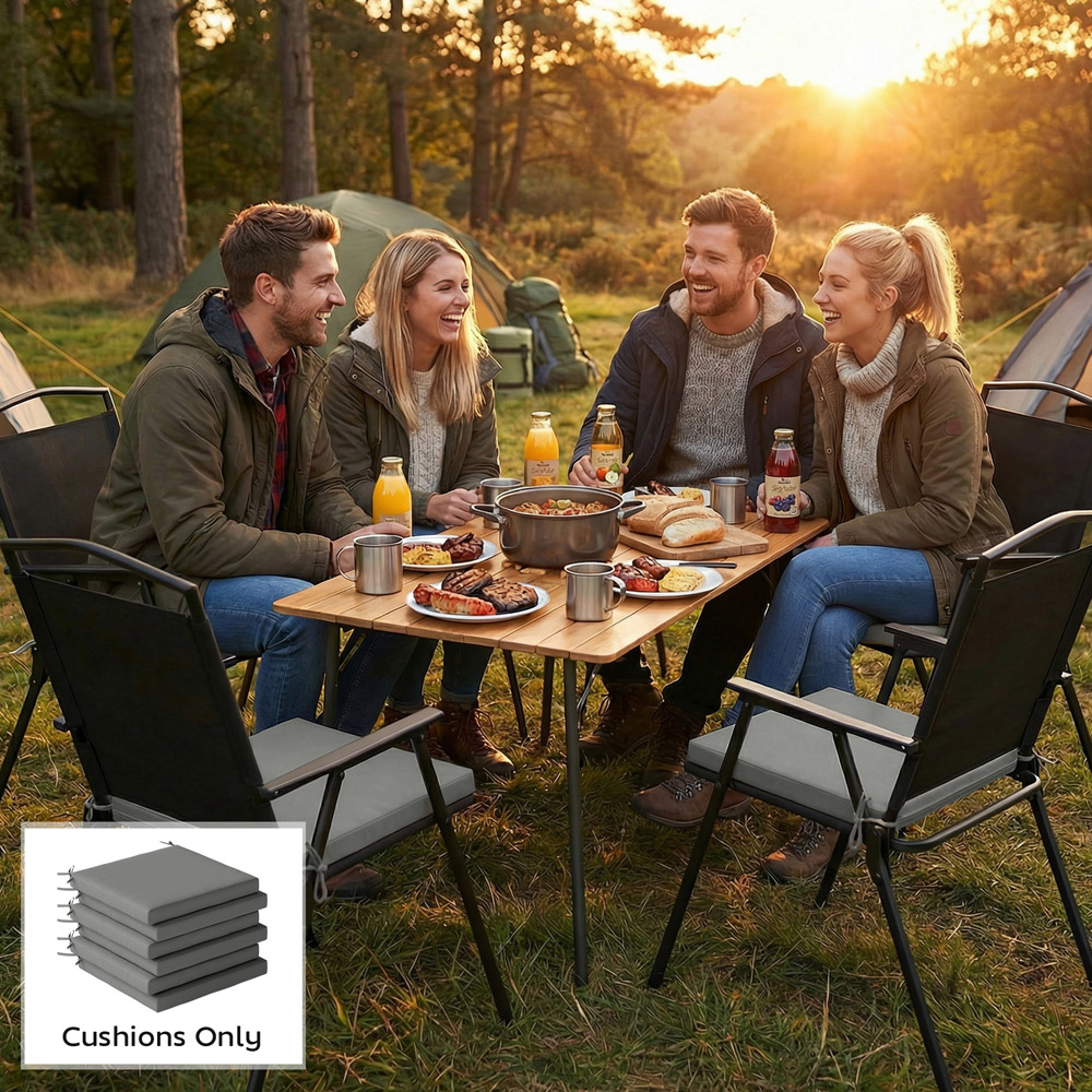 Outsunny Dark Grey Seat Cushion with Machine Washable Cover 46 x 42cm 6 Pack Image 8
