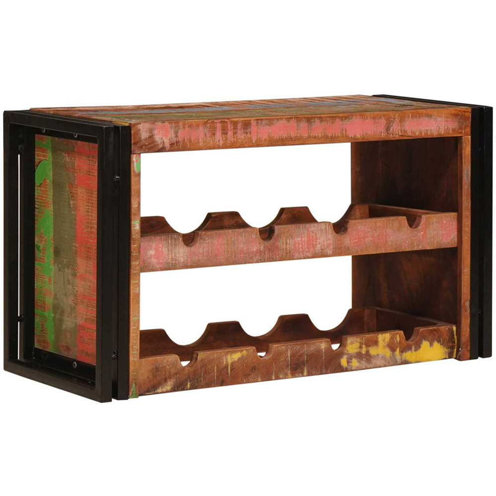 vidaXL 8 Bottle Brown Solid Reclaimed Wood Wall Mounted Wine Rack Image 3