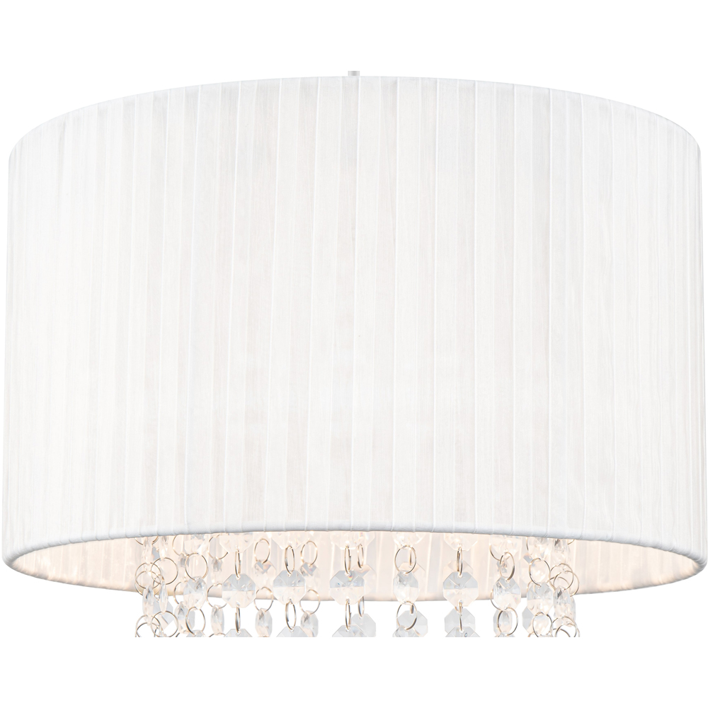 Cosylyte Winni Cream White Beaded Voile Easyfit Modern Lamp Shade Image 4