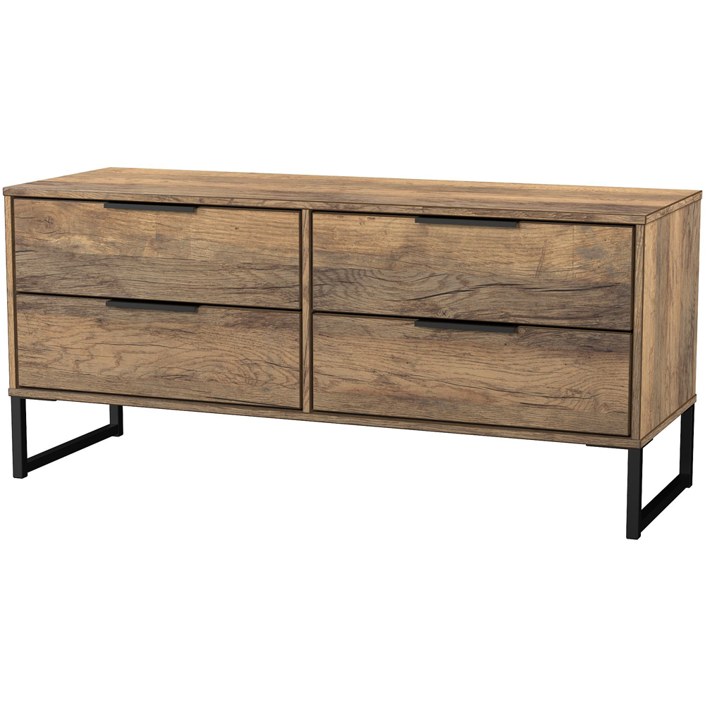 Crowndale Hong Kong 4 Drawer Vintage Oak Bed Box Ready Assembled Image 2