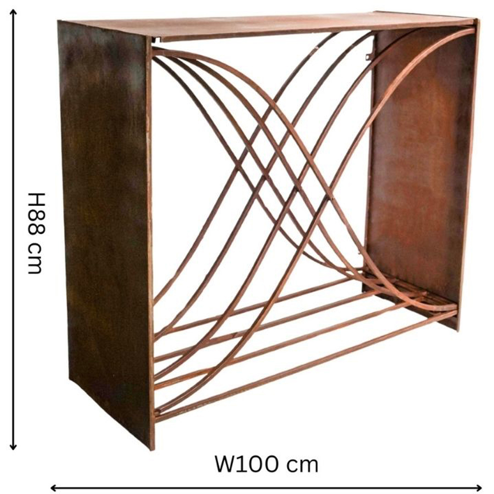 Ivyline Rust X-Shape Garden Log Storage 88 x 100cm Image 4