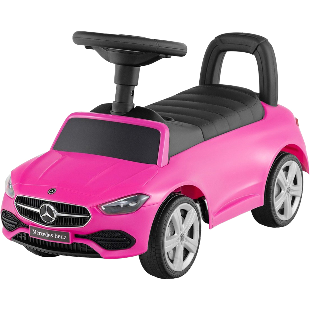 Costway Kids Pink Licensed Mercedes Benz Ride On Sliding Car with Horn and Engine Sound Image 1