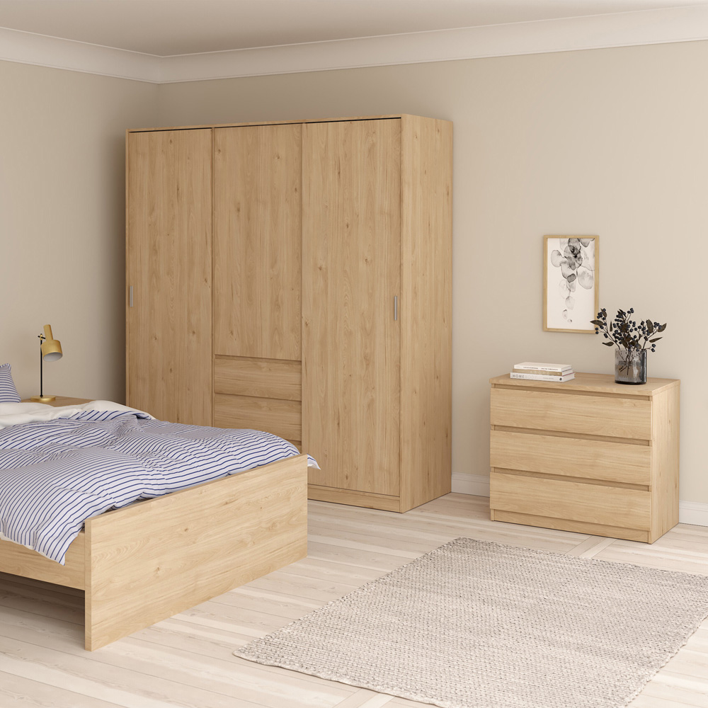 Florence 3 Drawer Jackson Hickory Oak Chest of Drawers Image 5