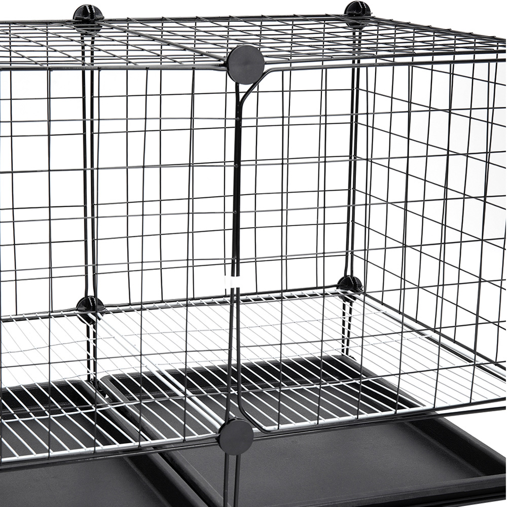 H&O Direct Black Metal Mesh Dog Crate with 2 Trays 48cm Image 3