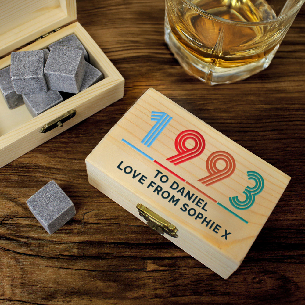 Personalised Memento Company Personalised Big Age Whisky Stones Set Image 4
