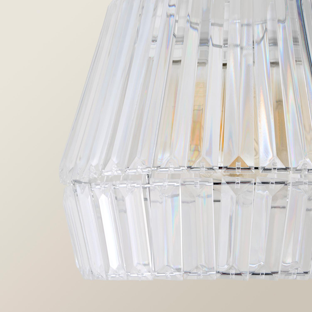 ValueLights Ellese Diamond Acrylic Easy Fit Ceiling Pendant Light Shade Image 4