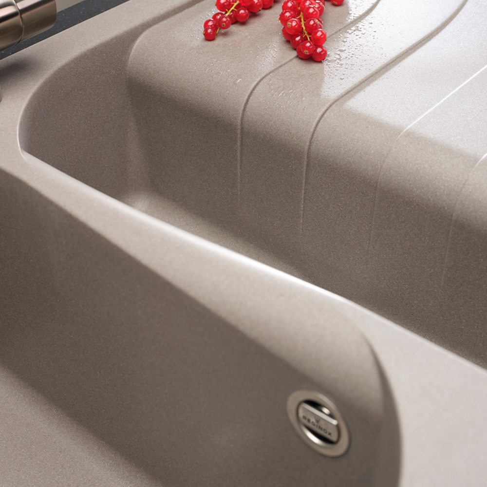 Reginox Ego 475 TT Grey 1.5 Granite Sink 500 x 1000mm Image 3