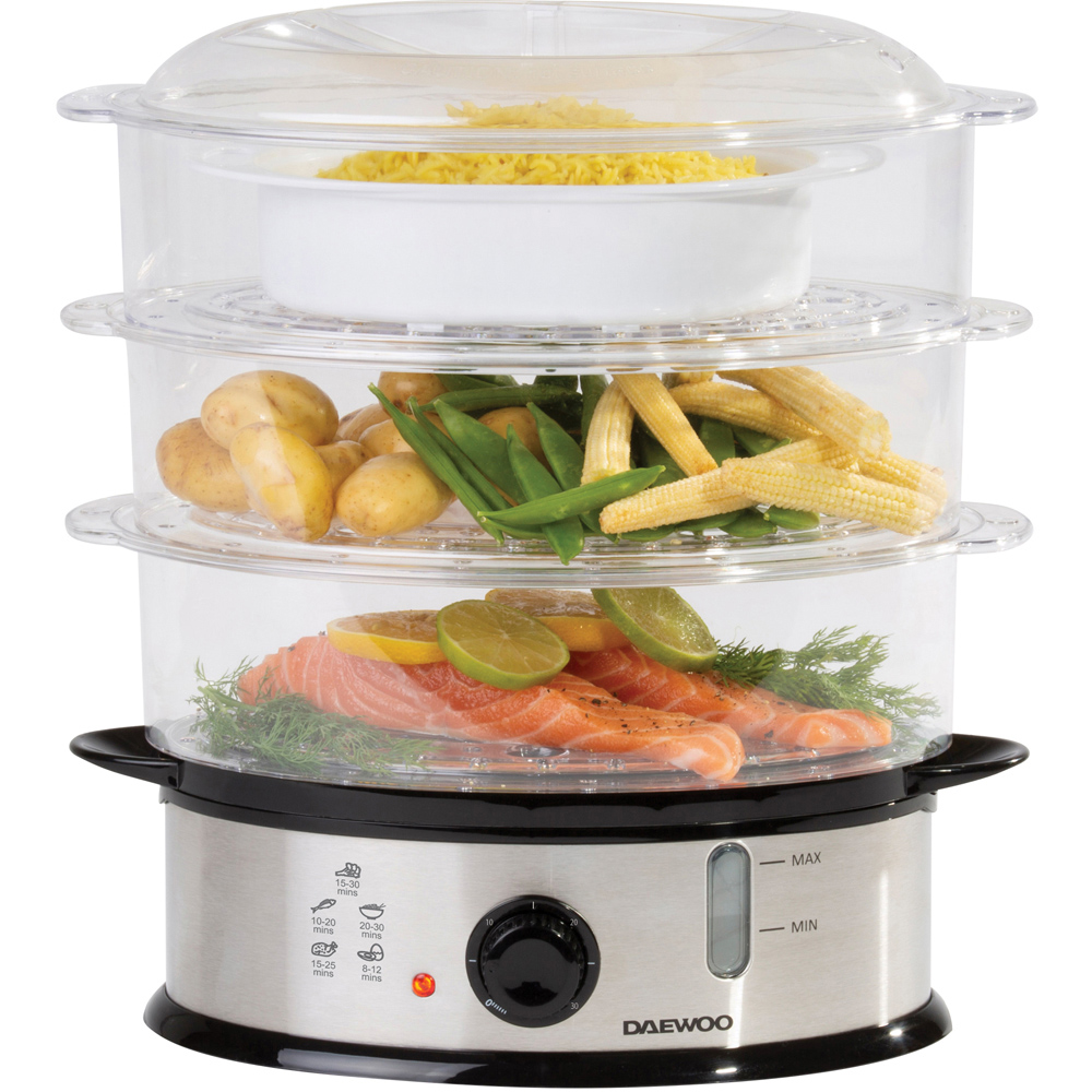 Daewoo SDA1338GE 9L 3 Tier Food Steamer Image 3