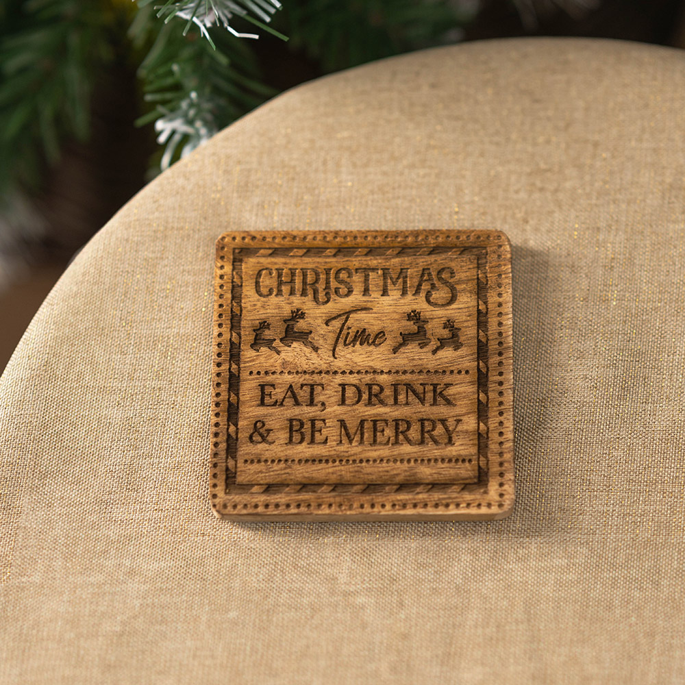 Marco Paul 4 Pack Christmas Be Merry Coasters Image 5