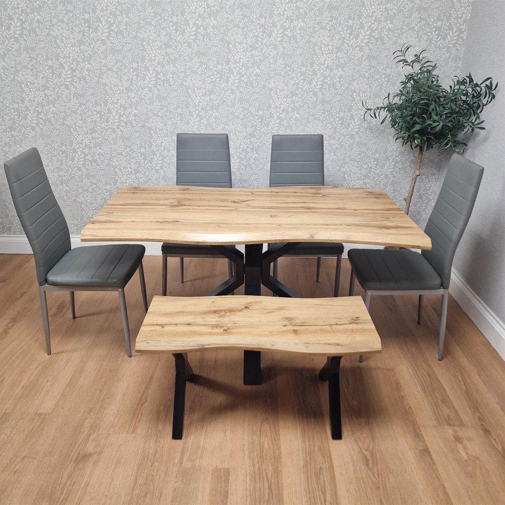 Kosy Koala 6 Seater Wooden Dining Set Grey Image 2